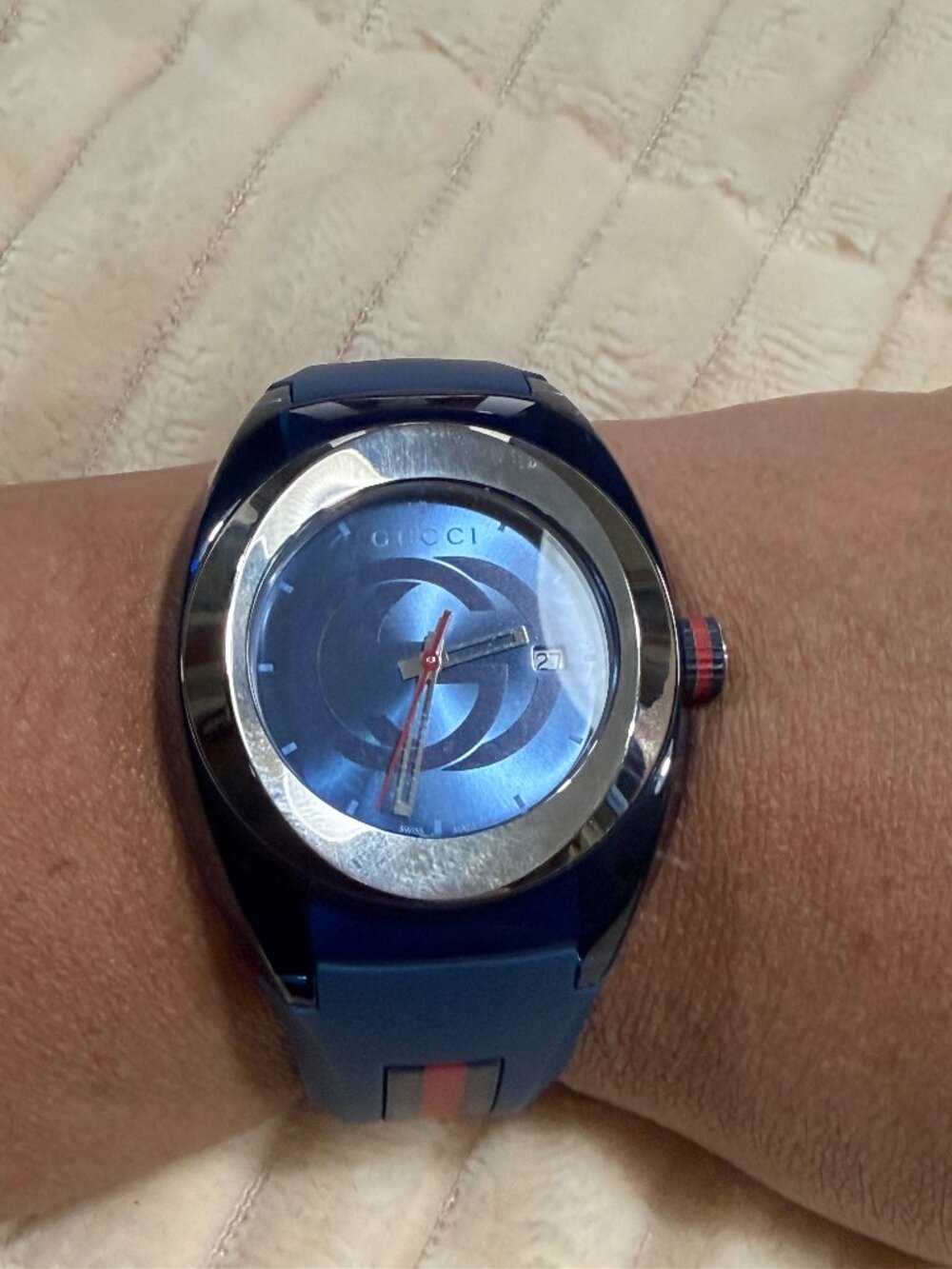 Authentic Gucci Watch – Blue Web Strap – Unisex